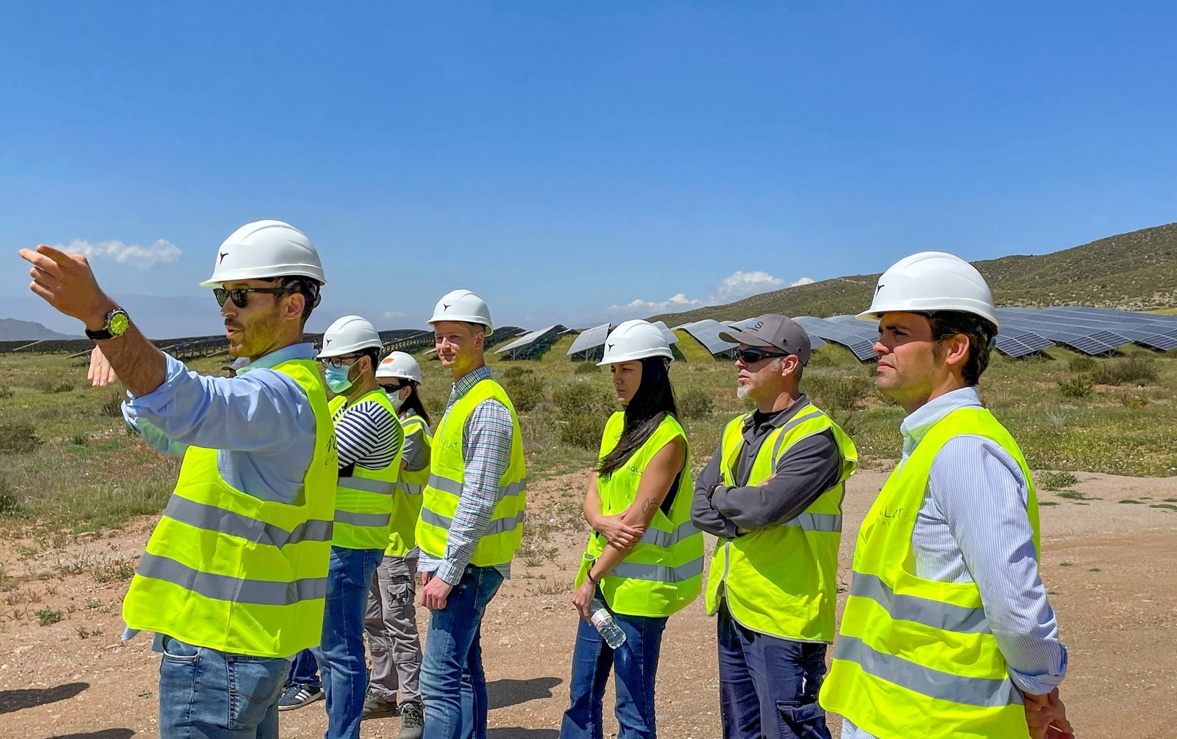 Aquila Team Member visiting Photovoltaik Project