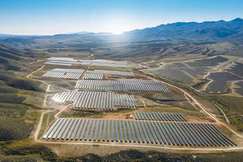 Luftaufnahme Solar Park in La Cabrita Spanien